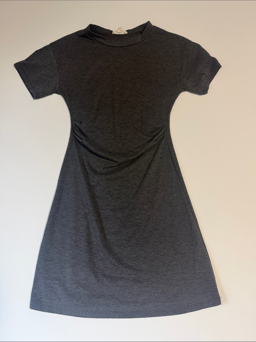 See You Monday Gray Mini Short Sleeve Dress XS